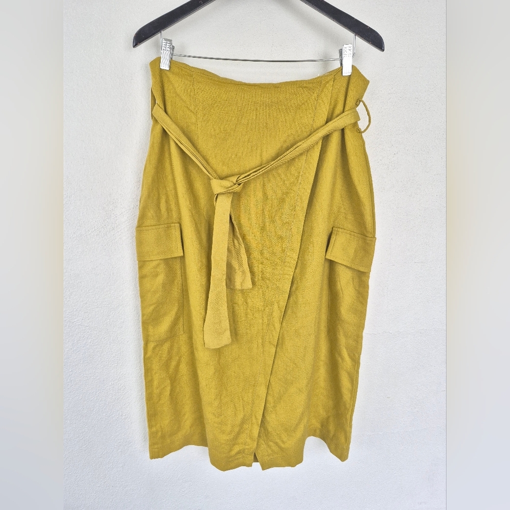 Viscose Linen Cotton Midi Skirt By Via Bovio Cargo Pockets XL